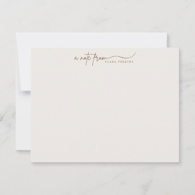 Invitation Modern Ivory Script Personalized Note Card (Devant)
