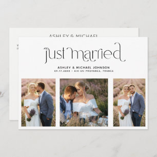 Invitation Modern Just Married 4 Réception photo seulement In