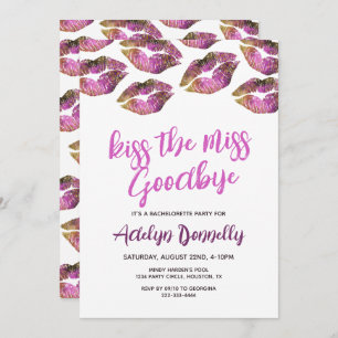 Invitation Modern Kiss The Miss Goodbye Bachelorette