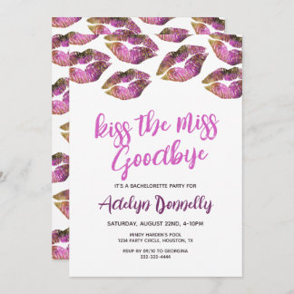 Invitation Modern Kiss The Miss Goodbye Bachelorette