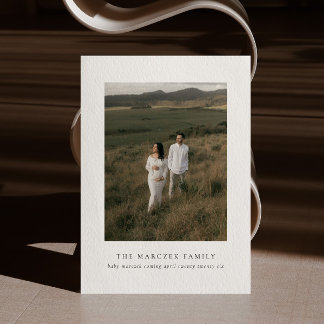 Invitation Modern Minimal Photo Baby Pregnancy Announcement