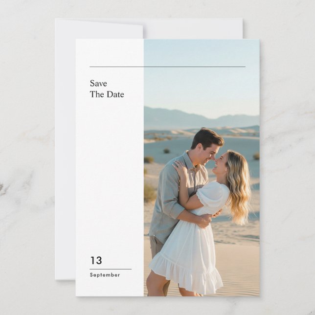 Invitation Modern Minimal Photo Wedding Save The Date (Devant)