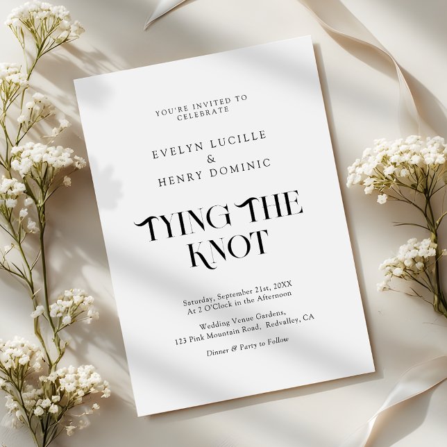 Invitation Modern Minimal tying the knot Wedding (Créateur téléchargé)