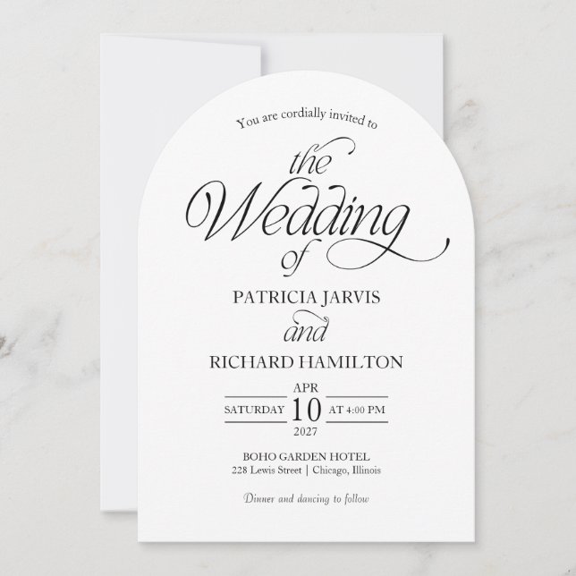 Invitation Modern Minimalist Arch Wedding Elegant (Devant)