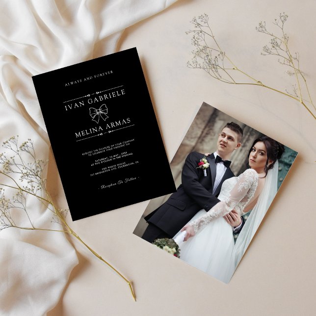Invitation Modern Minimalist Black Elegant Photo Wedding (Modern Minimalist Black Elegant Photo Wedding Invitation
)