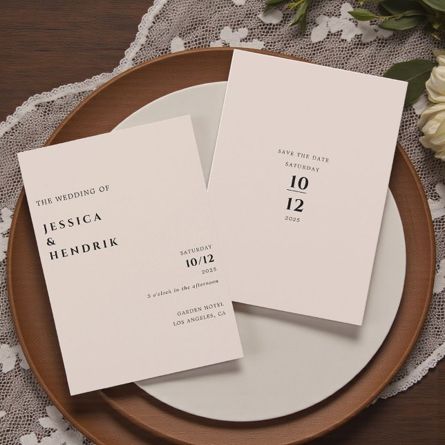 Invitation Modern Minimalist Elegant Champagne Wedding (Créateur téléchargé)