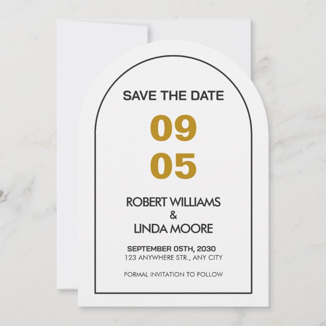 Invitation Modern Minimalist Save the Date Card (Devant)