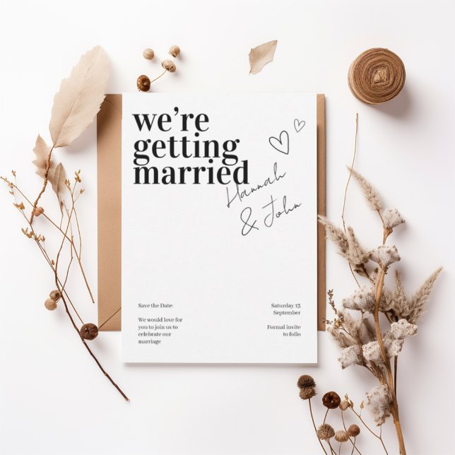 Invitation Modern Minimalist “We’re Getting Married” (Créateur téléchargé)
