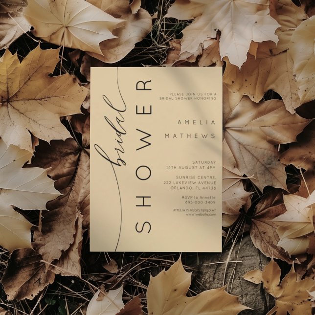 Invitation Modern Muted Gold & Black Bridal Shower (Créateur téléchargé)