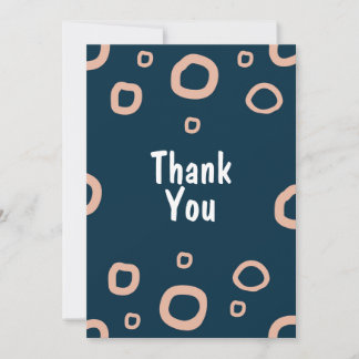 Invitation Modern Navy & Blush Hand-Drawn Organic Ring Patter