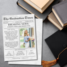 Modern Newspaper Photo Graduation Party