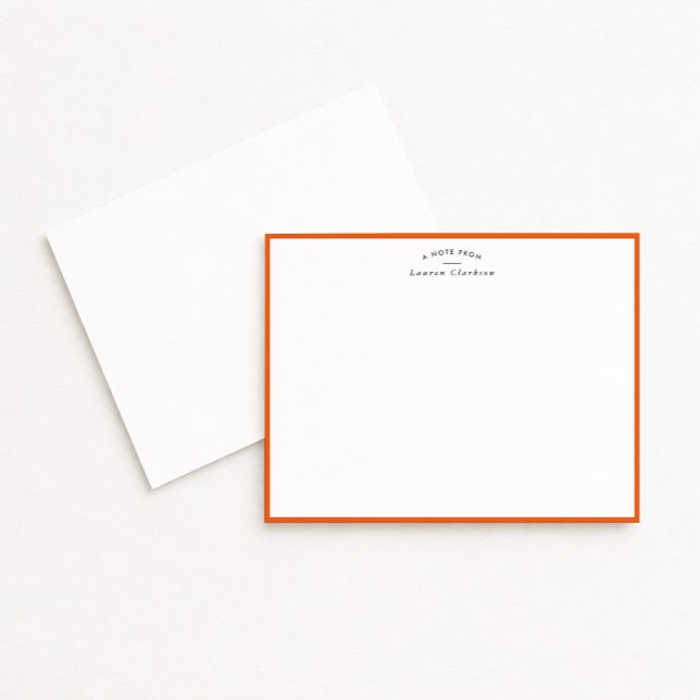 Invitation Modern Orange Border Personalized Note Card (Créateur téléchargé)