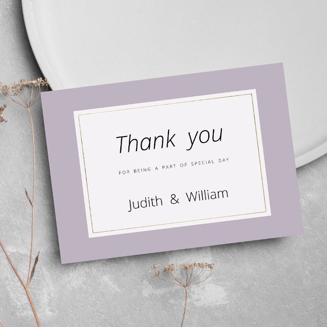 Invitation Modern pastel lavender minimalist theme Thank You (Modern pastel lavender minimalist theme Thank You)