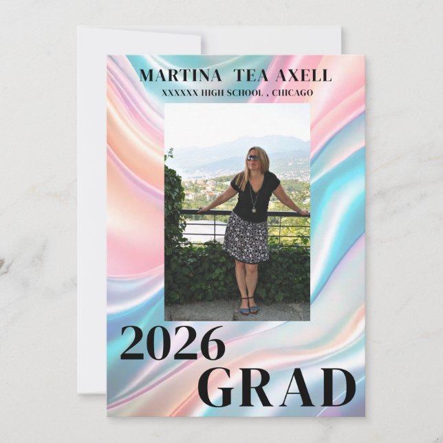 Invitation Modern Photo Graduation Announcement  (Devant)