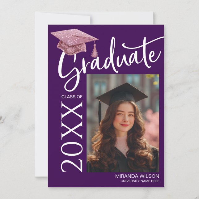 Invitation Modern Photo Graduation Party Invite Announcement (Devant)