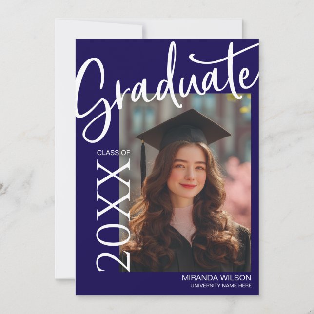 Invitation Modern Photo Graduation Party Invite Announcement (Devant)