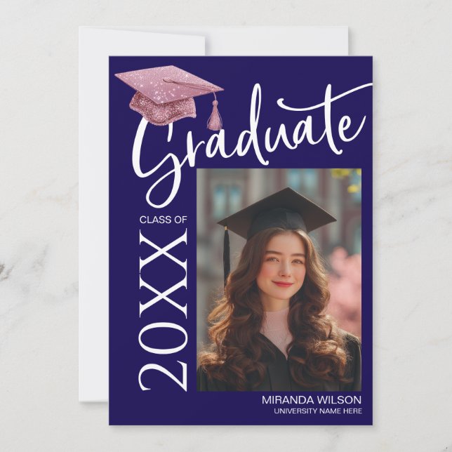Invitation Modern Photo Graduation Party Invite Announcement (Devant)