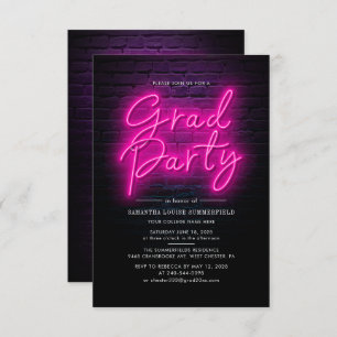 Invitation Modern Pink Grad 2025 Photo Graduation Party