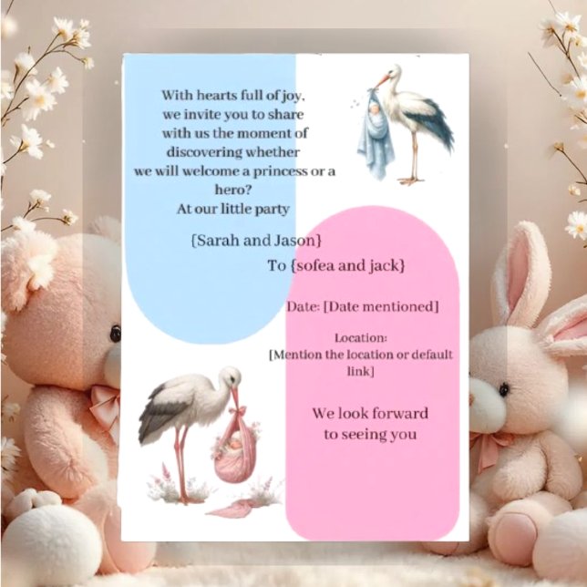 Invitation Modern Pregnancy Announcement Card - Bilingual Ara (Créateur téléchargé)