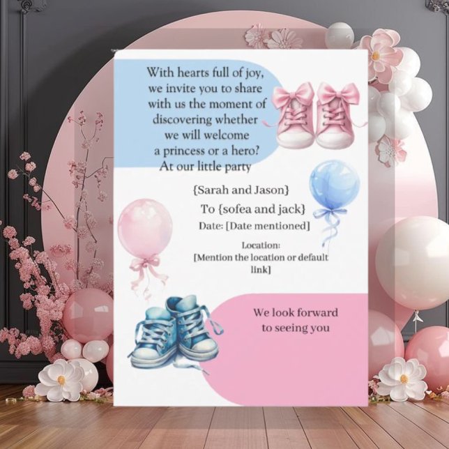 Invitation Modern Pregnancy Announcement Card - Bilingual Ara (Créateur téléchargé)