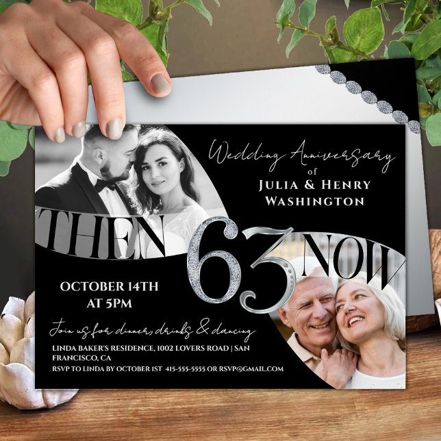 Invitation Modern Premium 63rd Wedding Anniversary (Créateur téléchargé)