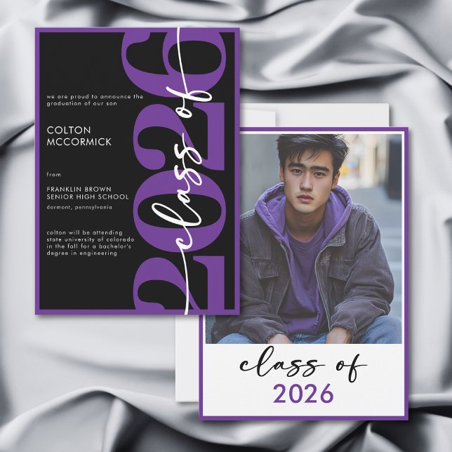 Invitation Modern Purple Typography Graduation Announcement (Modern Purple Typography Graduation Announcement)