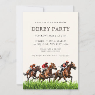 Invitation Modern Race Horse Derby Party Equestrian  Invitati