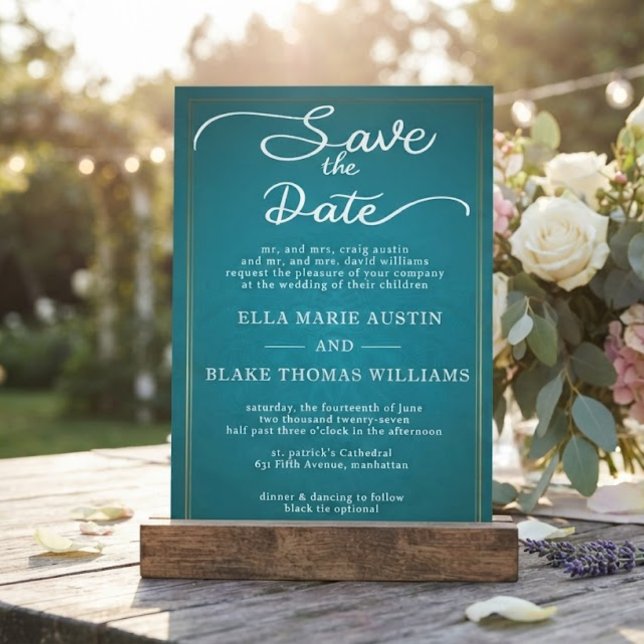Invitation Modern Romantic Script Save the Date (Créateur téléchargé)