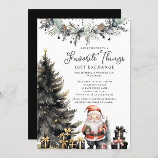Invitation Modern Santa Favorite Things Invite