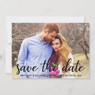Invitation Modern Save the Date Photo Fiançailles