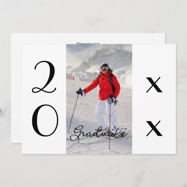 Invitation Modern Script 2025 Photo Graduation Party (Devant / Derrière)
