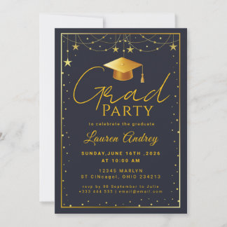 Invitation Modern Script Grad Celebration