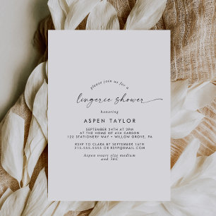 Invitation Modern Script Lingerie Shower
