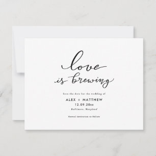Invitation Modern Script Love est en train de brasser Enregis