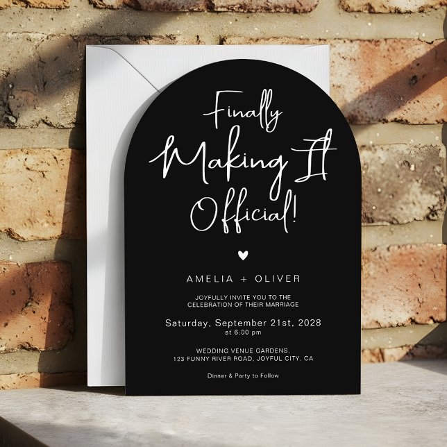 Invitation Modern Script Typography | Joyful Arch Wedding (Créateur téléchargé)