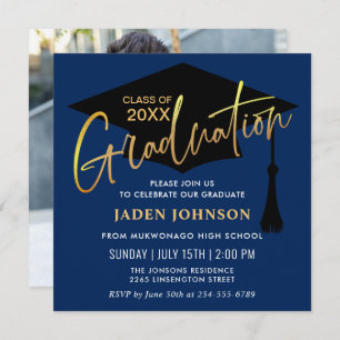 Invitation Modern Simple Class of 2024 PHOTO Graduation Party