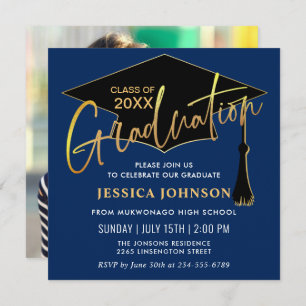Invitation Modern Simple Class of 2024 PHOTO Graduation Party