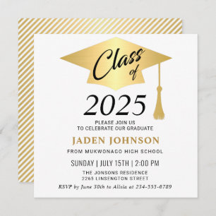 Invitation Modern Simple Class of 2025 Graduation Party