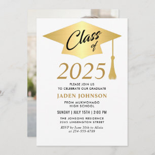 Invitation Modern Simple Class of 2025 Graduation Party