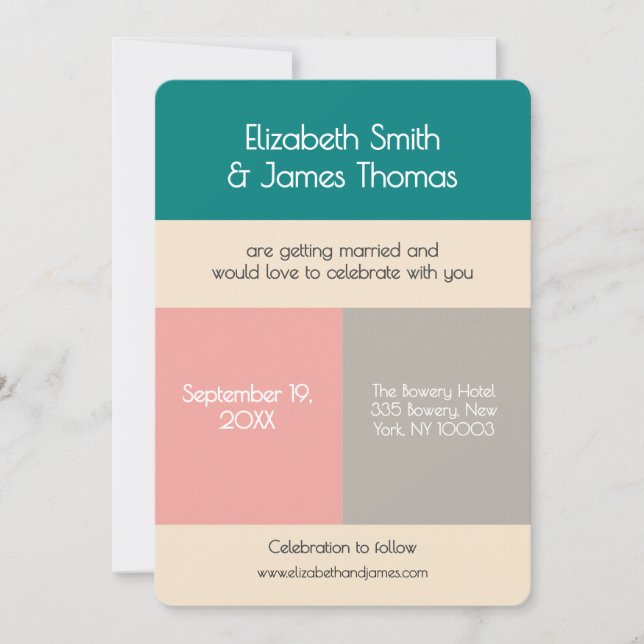 Invitation Modern Simple Minimal Urban Contemporary Wedding (Devant)