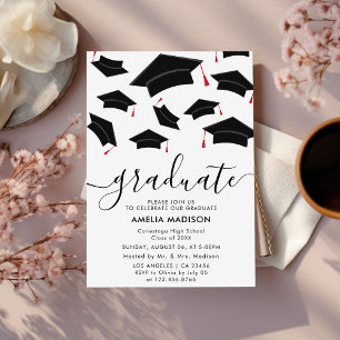 Invitation Modern Simple Script Photo Graduation Party