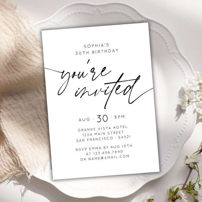 Invitation Modern Simple Vous êtes invité fête d'anniversaire (Créateur téléchargé)