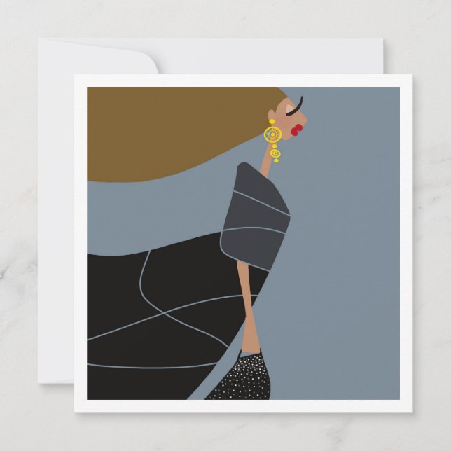 Invitation Modern Style Glam Fashion Art Card (Devant)