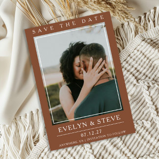 Invitation Modern Terracotta Photo Save the Date