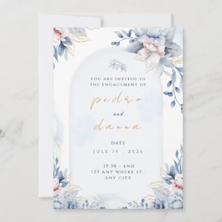 Invitation Modern Trendy Designer Dusty Rose Blush Wedding 