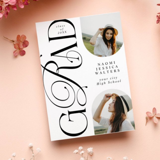 Invitation Modern Typography 2 Arch Photo Elegant Graduation (Créateur téléchargé)