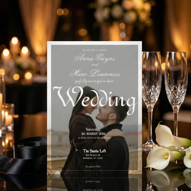 Invitation Modern Urban Minimalist Photo Overlay Calligraphy (Créateur téléchargé)