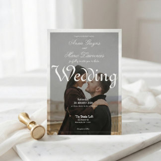 Invitation Modern Urban Minimalist Photo Overlay Calligraphy