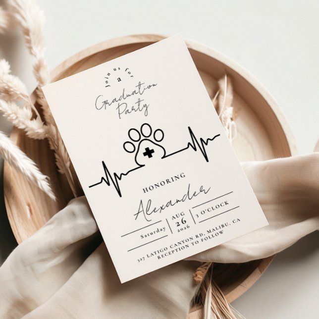 Invitation Modern Vet Med Graduation Party (Créateur téléchargé)