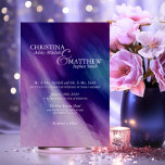 Invitation Modern Watercolor Purple Navy Blue Wedding<br><div class="desc">Modern yet elegant wedding invitations in purple,  navy blue.  Watercolor design.  Easy editable cards,  simply add your text.  Back of card has monograms / initials.</div>